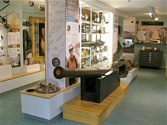 Part of the Church House Rocks Wreck Display at Teign Heritage