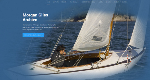 Screenshot of top of the homepage of the Morgan Giles Archive