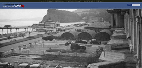 Screenshot of top of the homepage of the Teignmouth & Shaldon Remembers WW2 Project