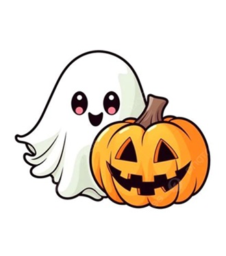 Ghost and pumpkin