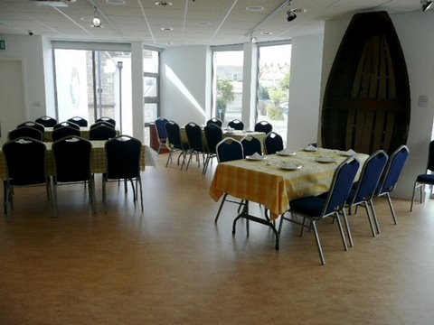The Teign Room set out with tables and chairs